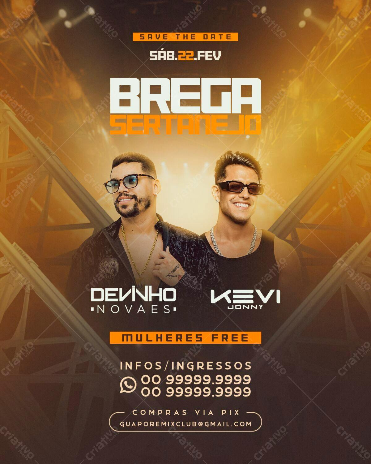 Flyer Brega Sertanejo PSD Editável