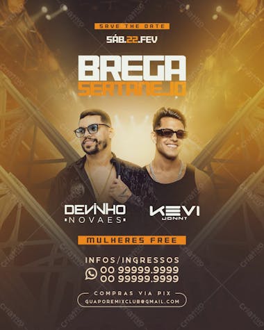 Flyer evento brega sertanejo