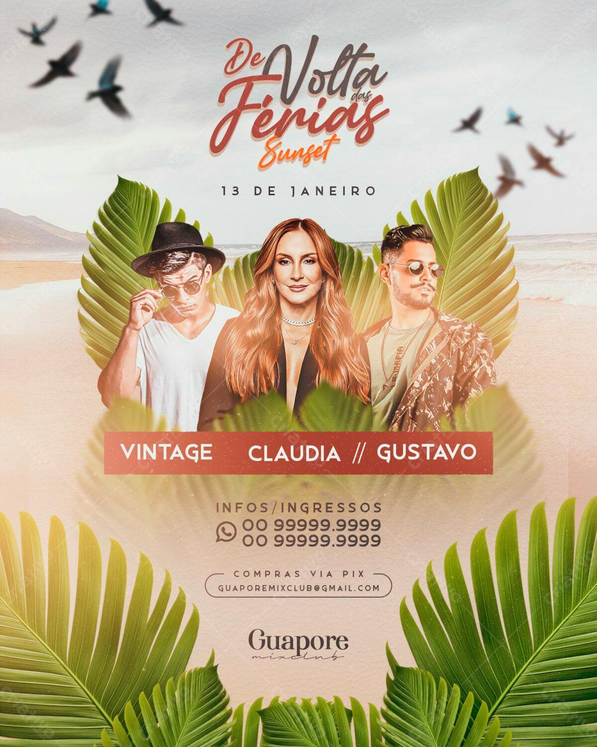 Flyer Festa de Verão De Volta das Férias PSD Editável
