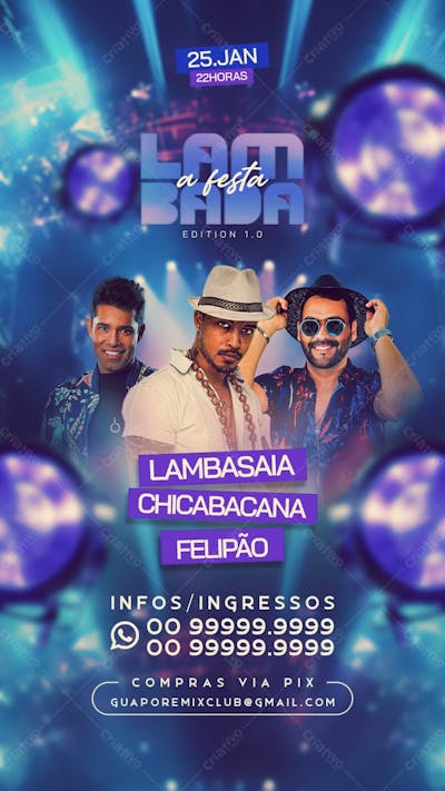 Flyer Evento Lambada A Festa Story