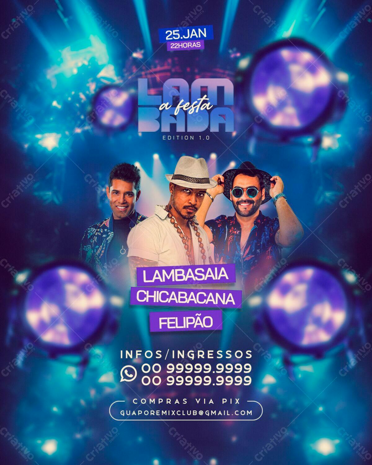 Flyer Festa LamBadA PSD Editável