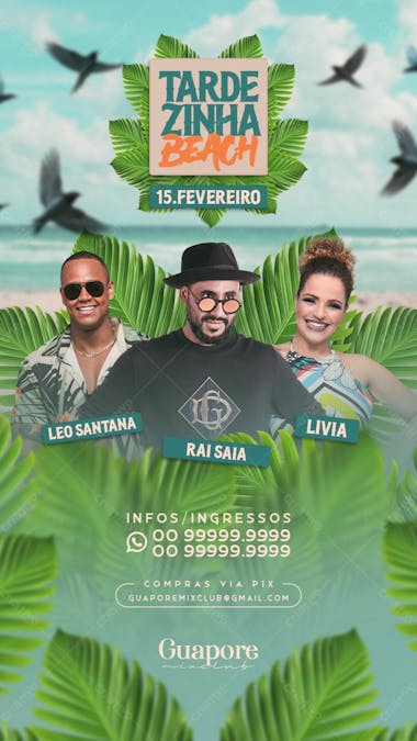 Flyer evento tardezinha beach story