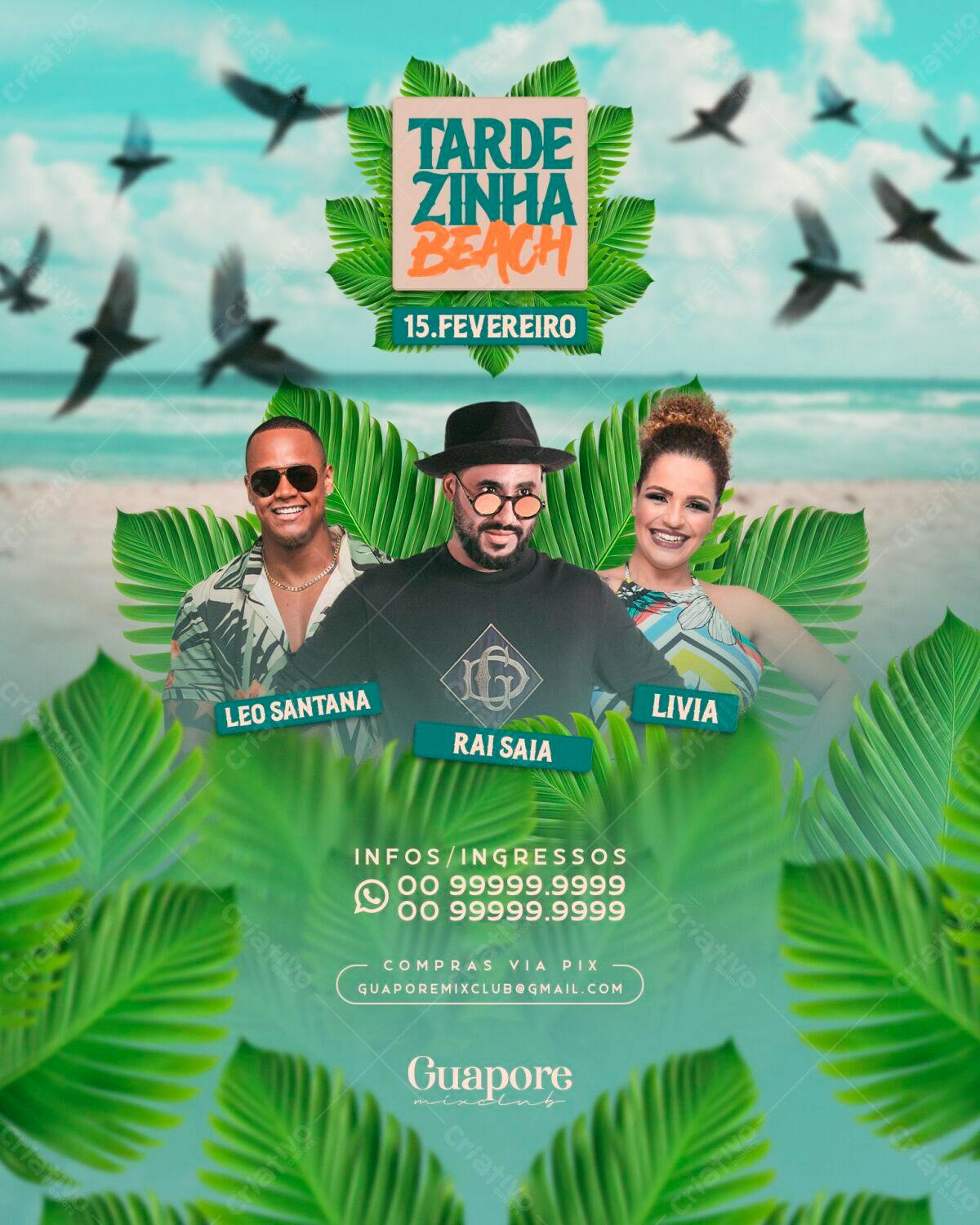 Flyer para Festa na Praia PSD Editável