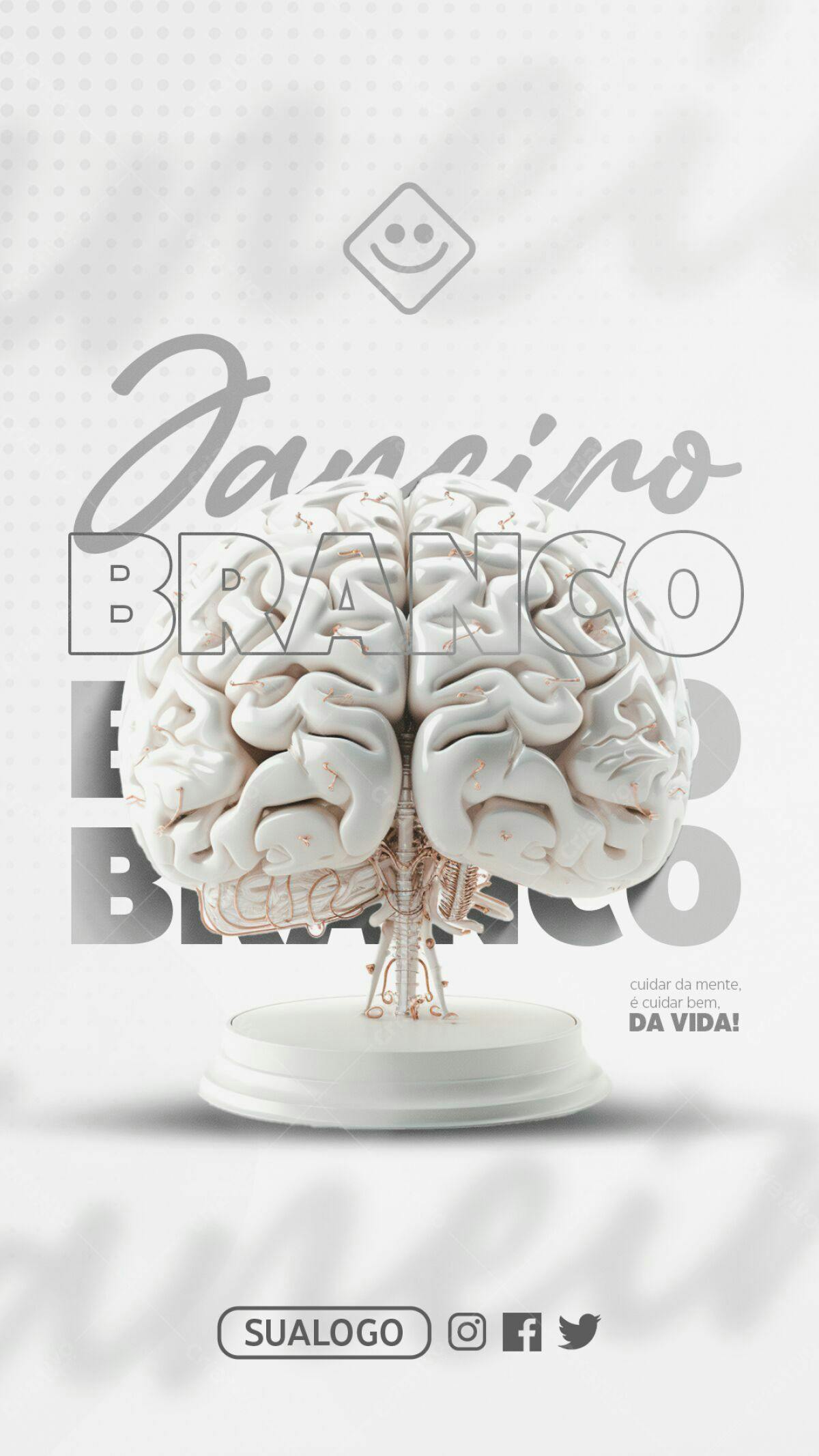 Poster Janeiro Branco PSD Editável