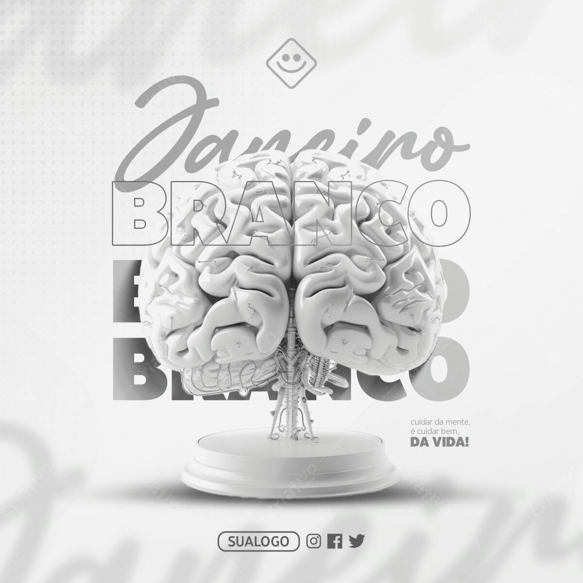Flyer Janeiro Branco PSD Editável
