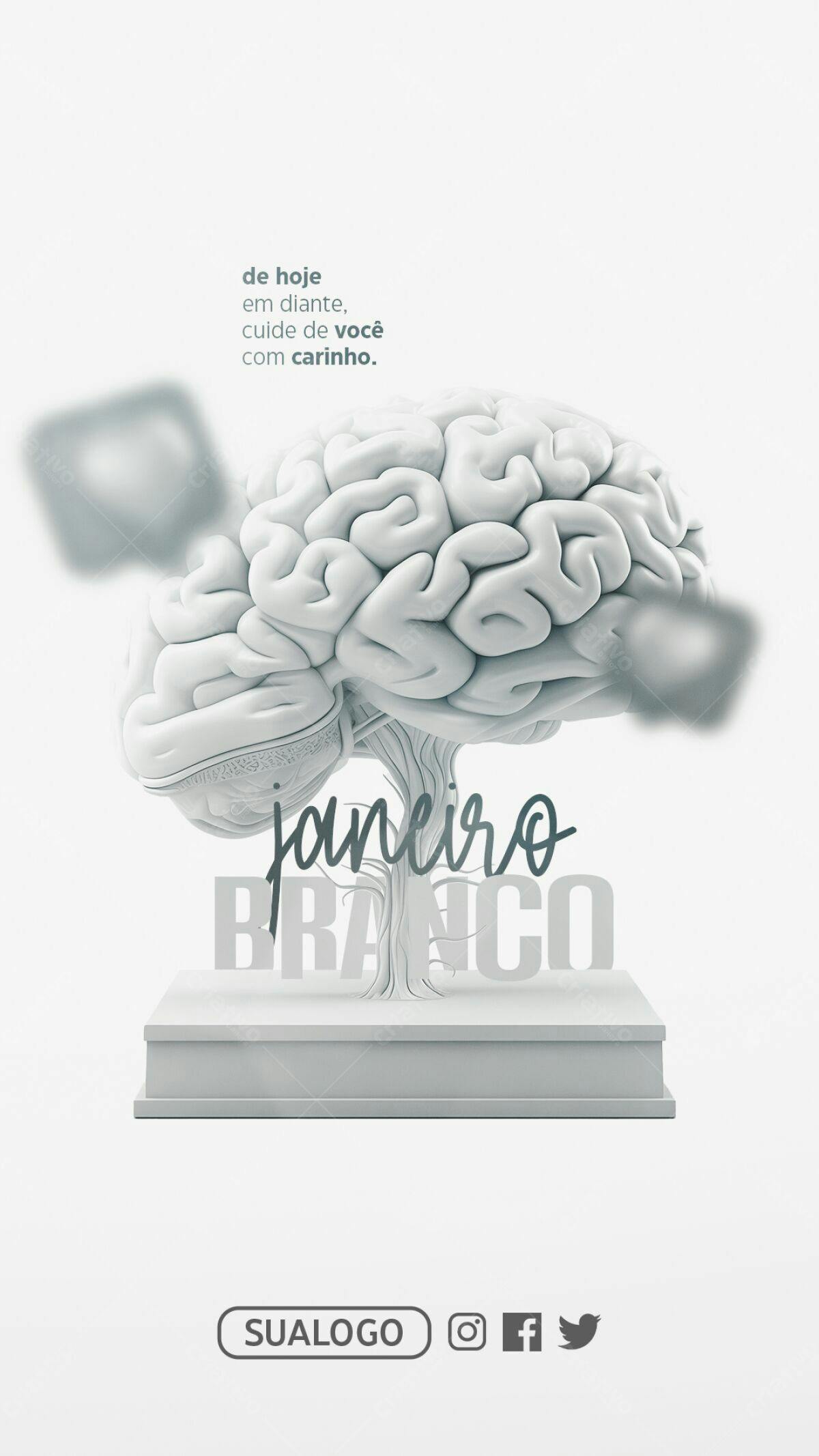 Flyer Janeiro Branco PSD Editável