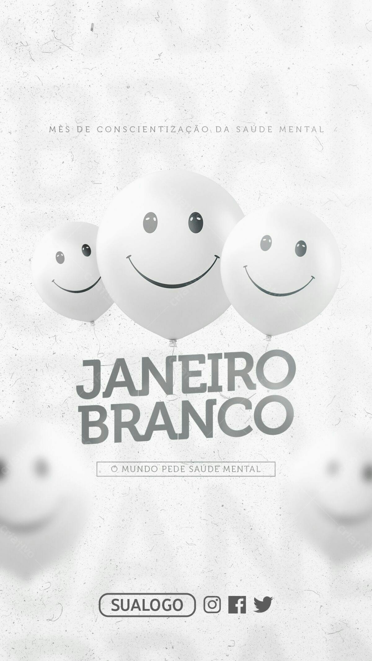 Flyer Janeiro Branco PSD Editável