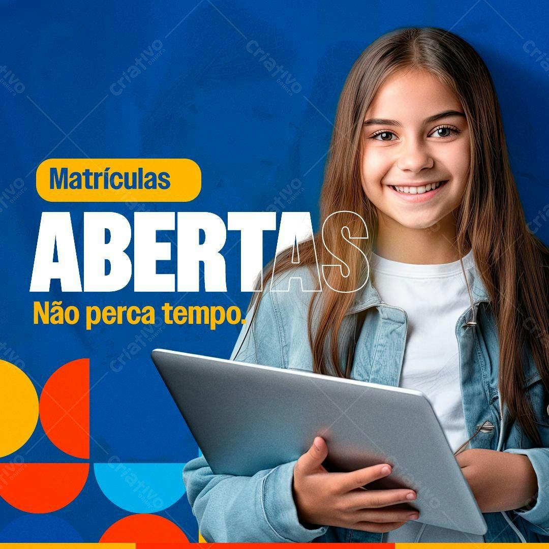 Postagem Matrículas Abertas PSD Editável