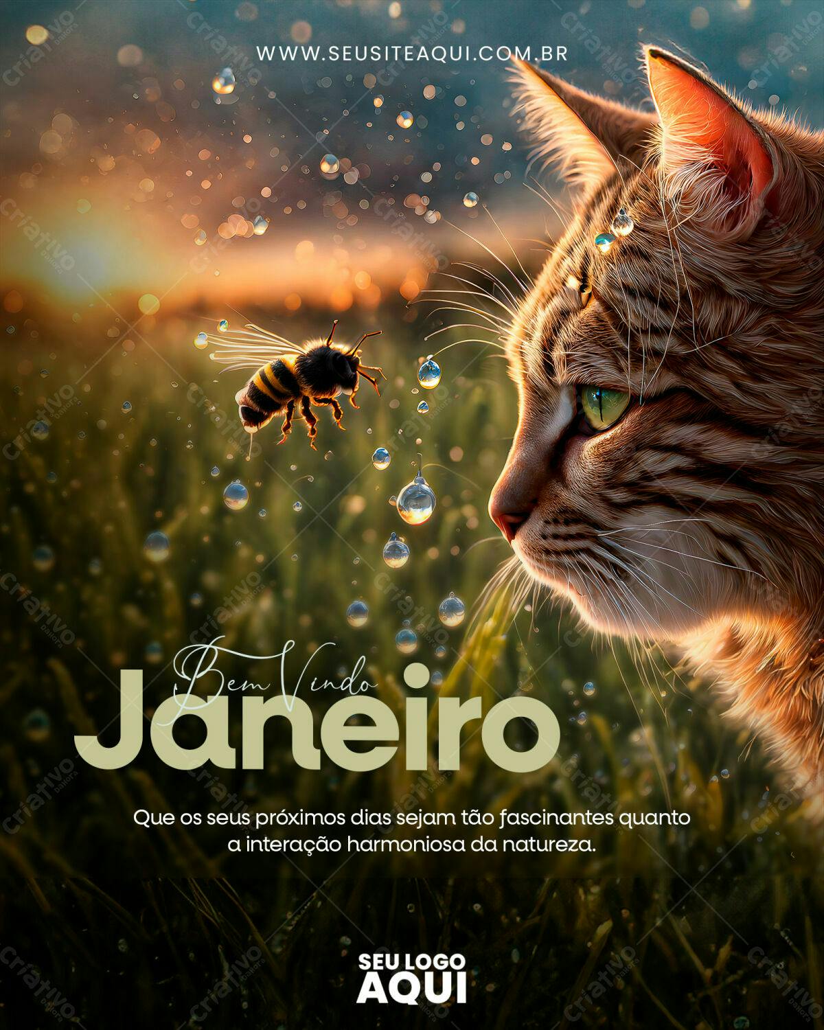 Flyer de Boas Vindas Janeiro PSD Editável
