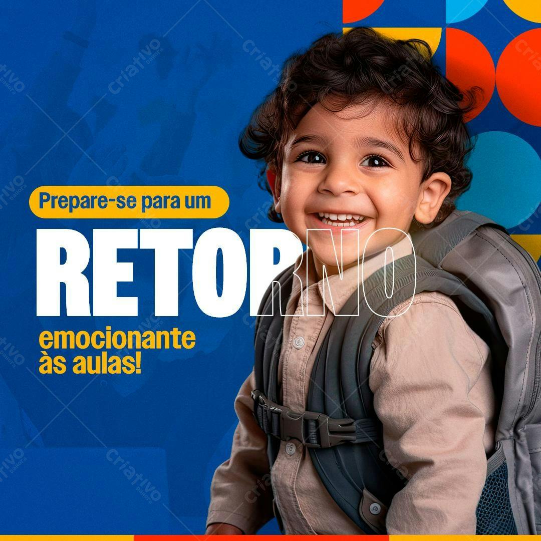 Postagem Voltar às Aulas PSD Editável