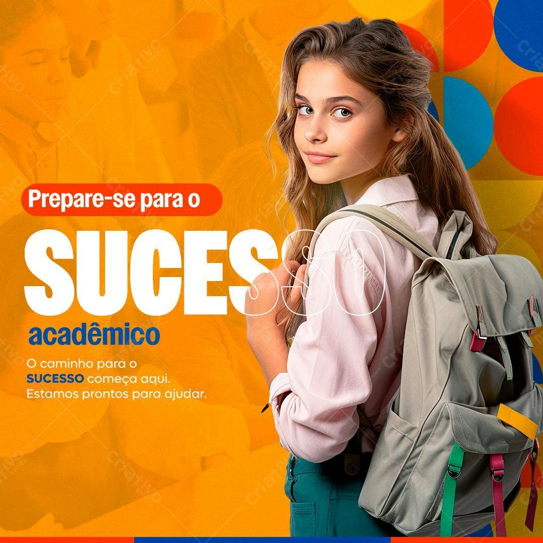 Post para Instagram Sucesso Acadêmico PSD Editável