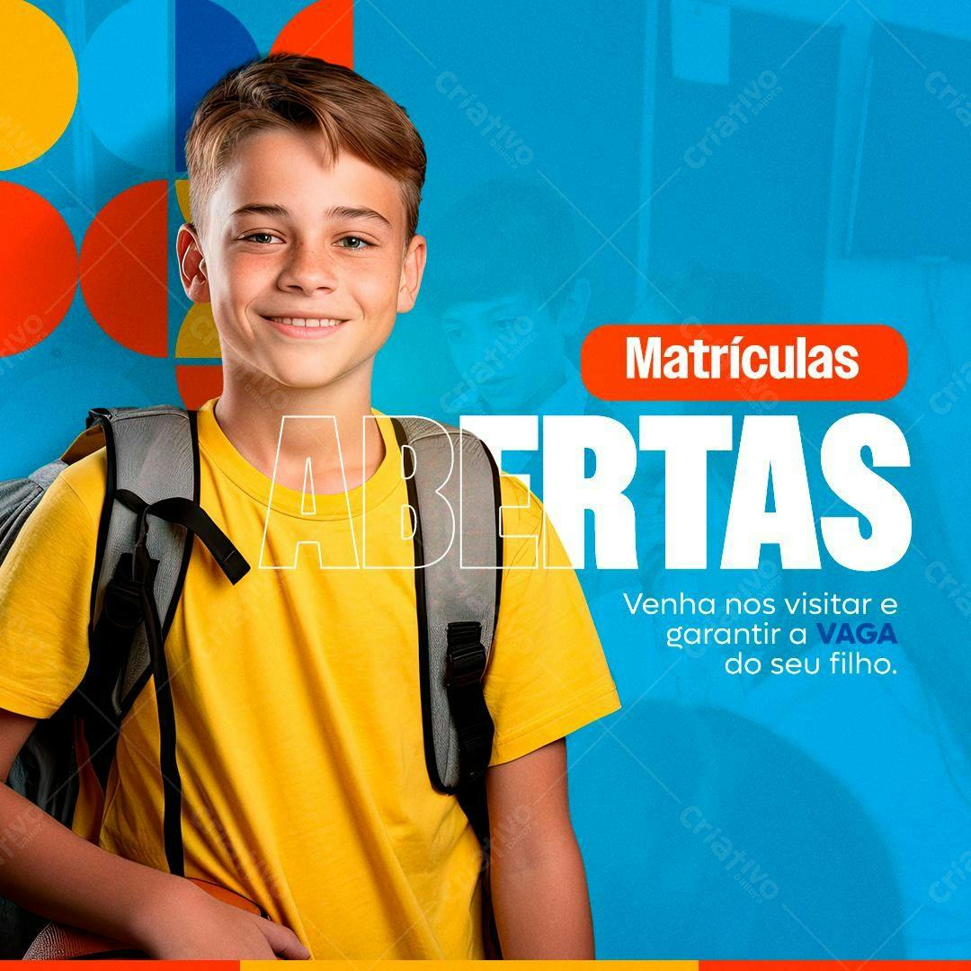 Flyer Matrículas Abertas PSD Editável