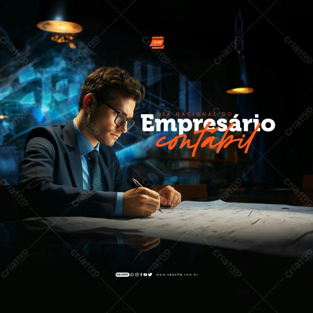 Postagem Dia Nacional do Empresário Contábil PSD Editável