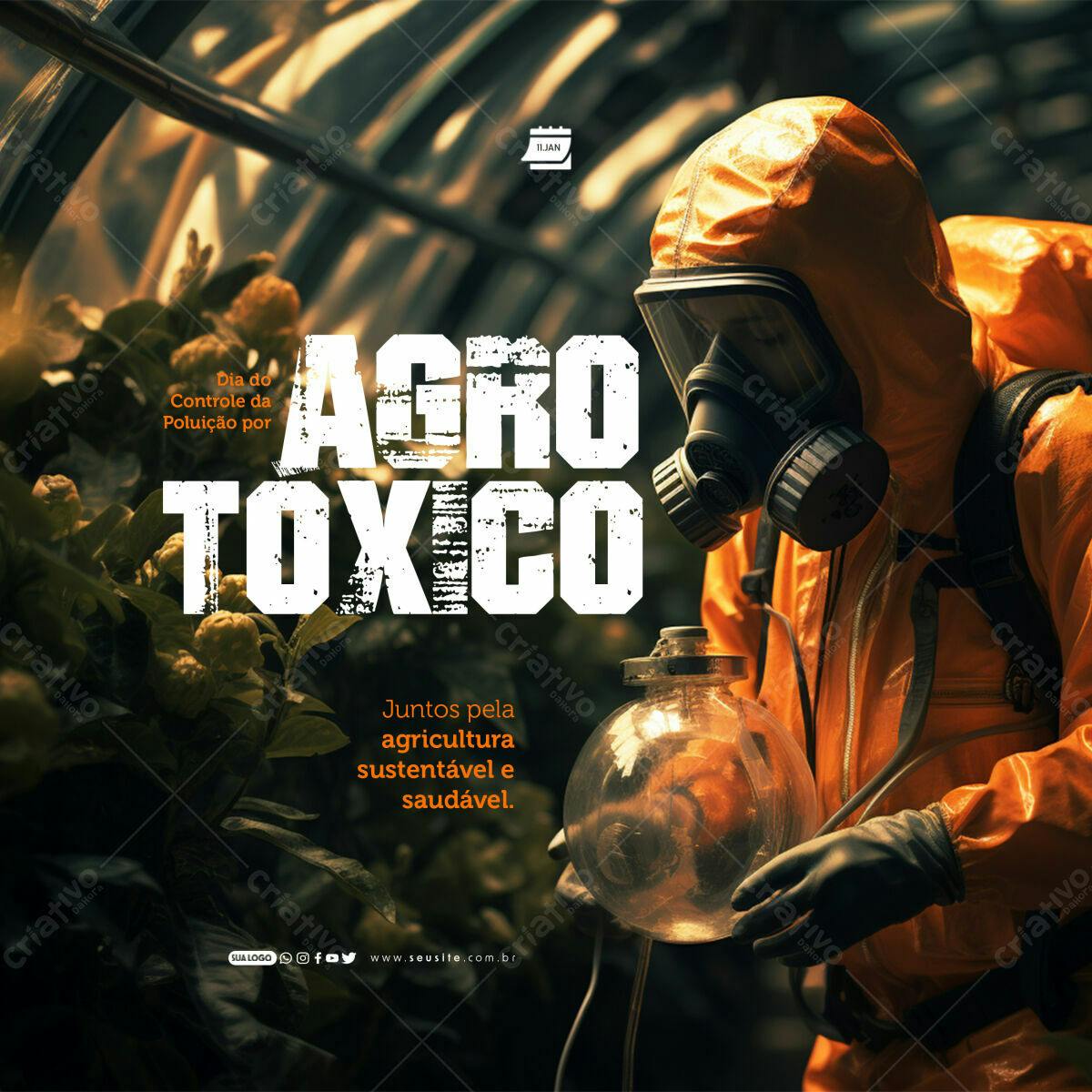 Flyer Dia do Controle da Poluição por Agroquímicos PSD Editável