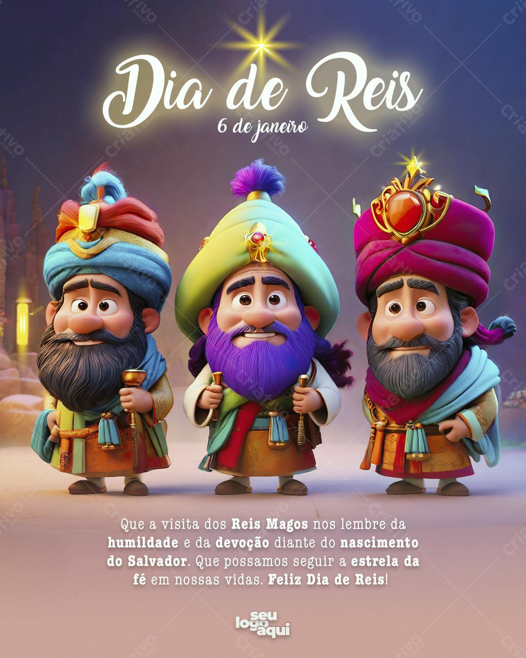 Imagem Dia de Reis PSD Editável