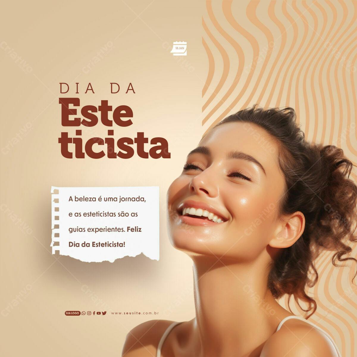 Postagem Dia da Esteticista PSD Editável