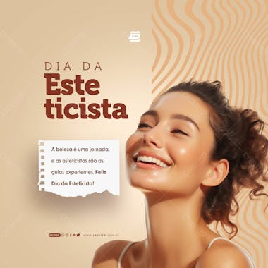 Social media dia da esteticista a beleza de uma jornada