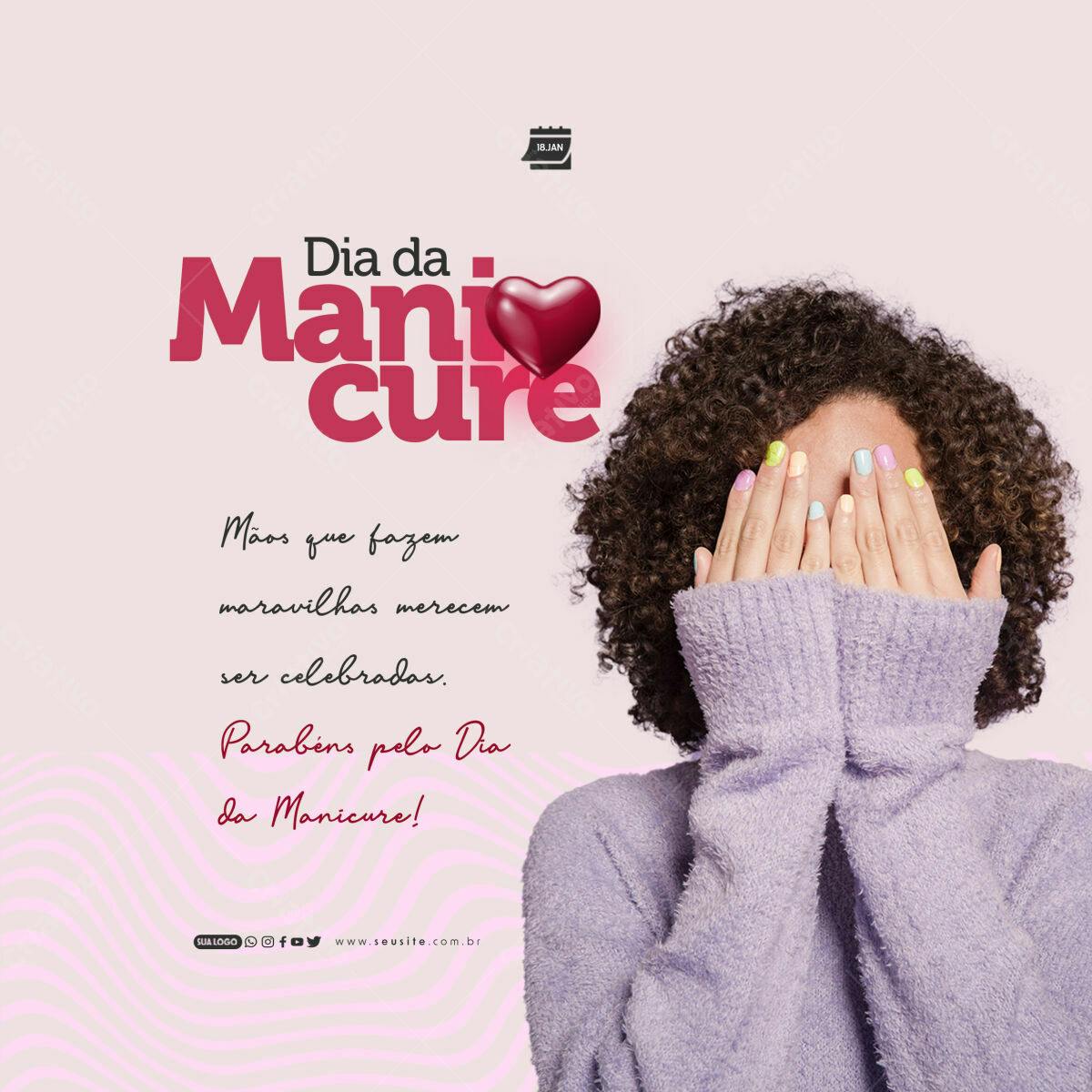Post para o Dia da Manicure PSD Editável
