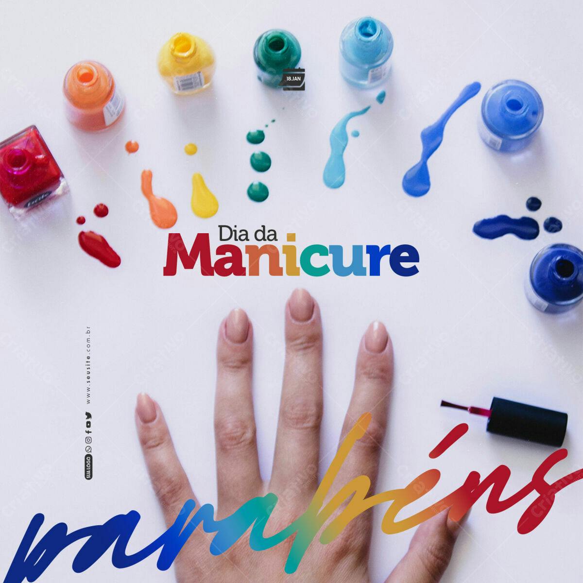 Post para o Dia da Manicure PSD Editável