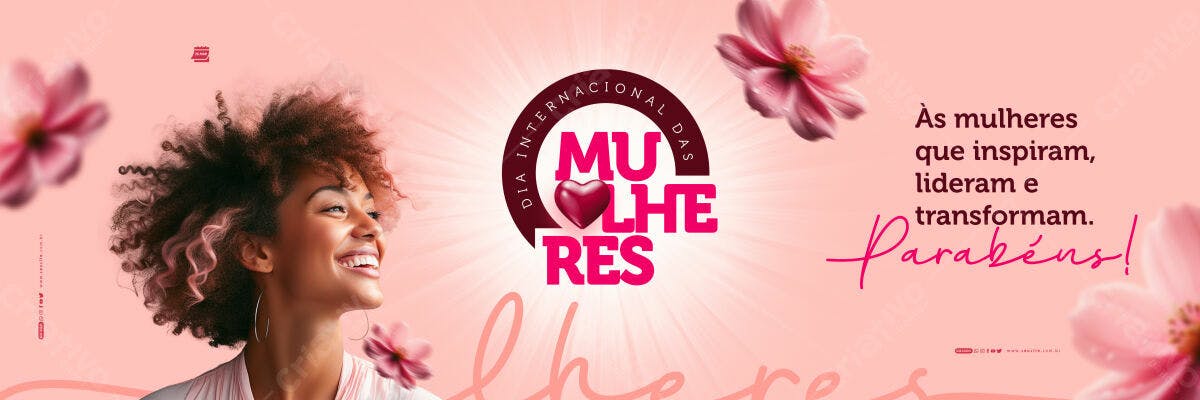 Banner Dia Internacional das Mulheres PSD Editável