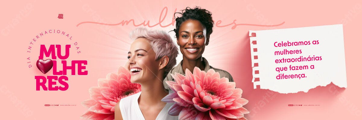 Banner Dia Internacional da Mulher PSD Editável