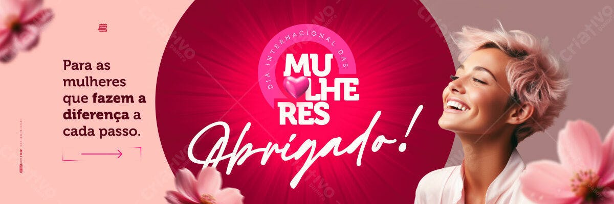 Banner Dia Internacional das Mulheres PSD Editável