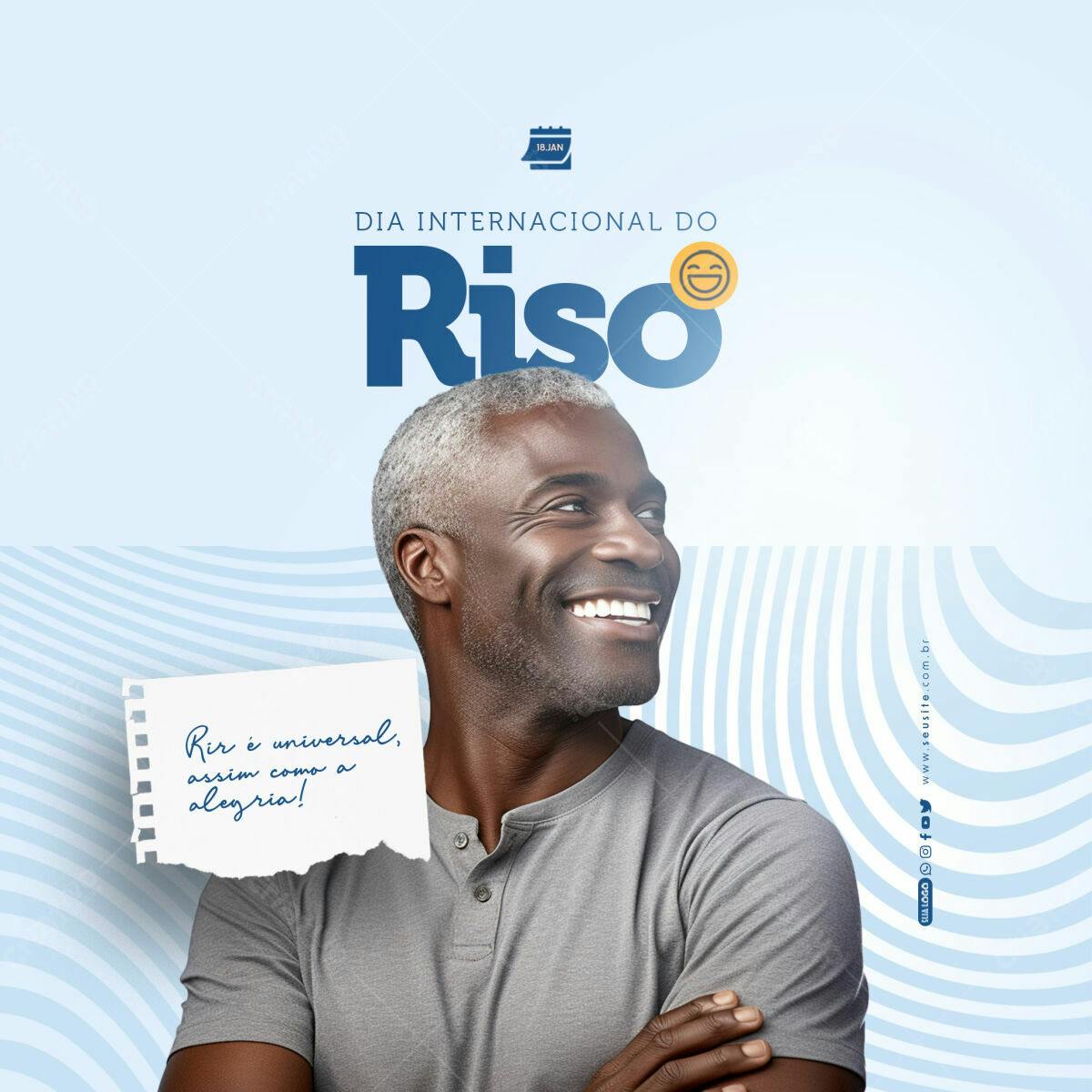 Post para Dia Internacional do Riso PSD Editável
