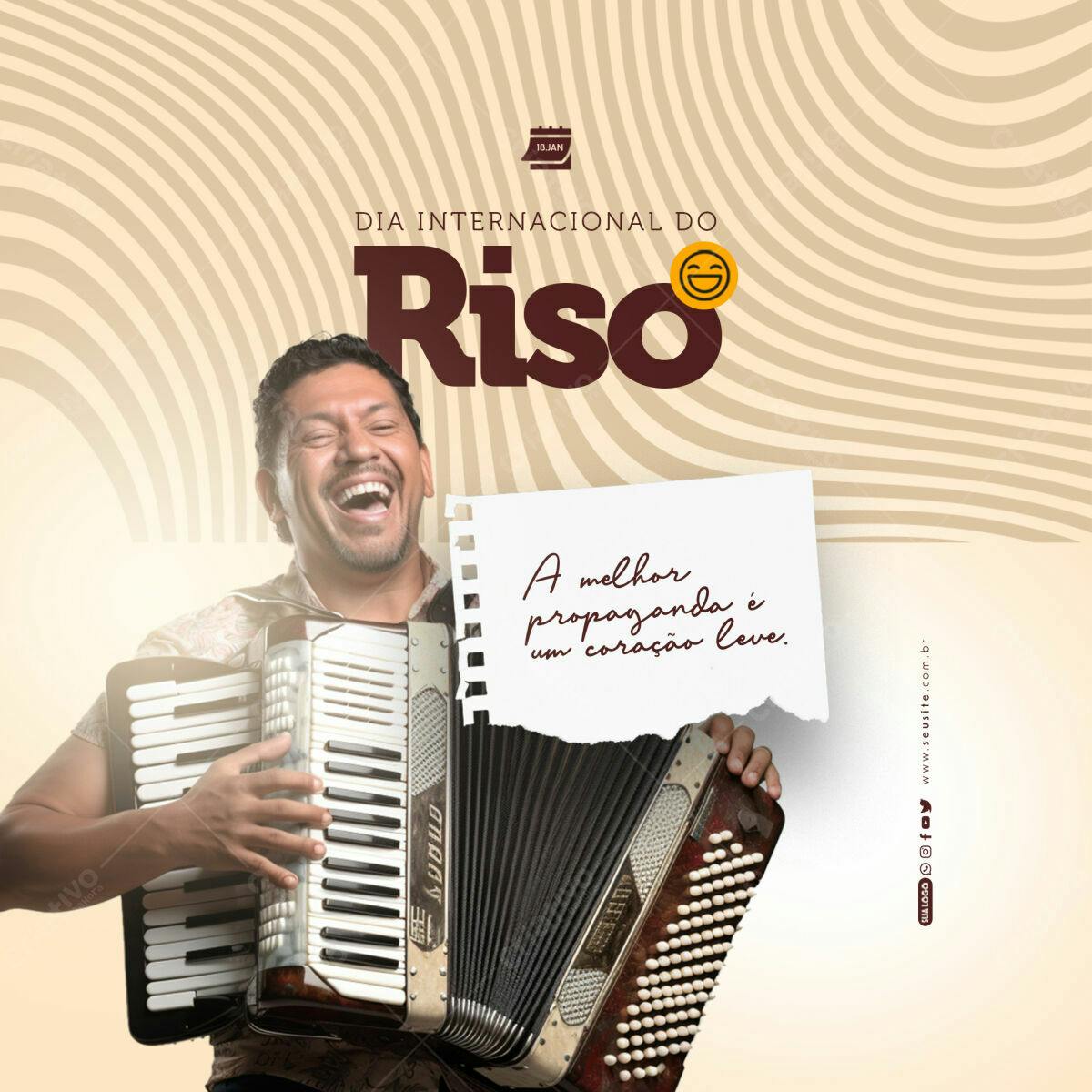 Flyer Dia Internacional do Riso PSD Editável