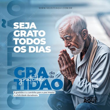 Dia da gratidão | dia nacional da gratidão | psd editável