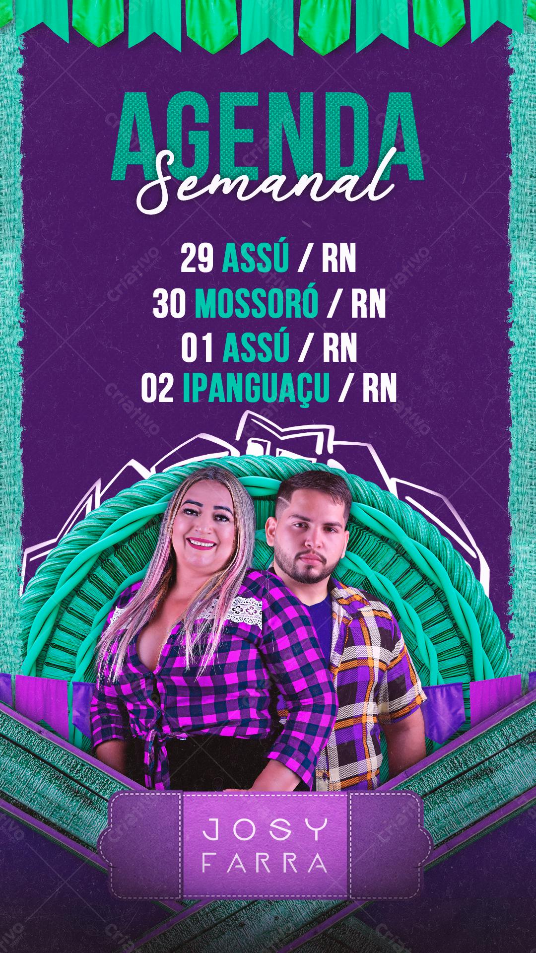 Flyer Agenda Semanal Joosy Farra PSD Editável