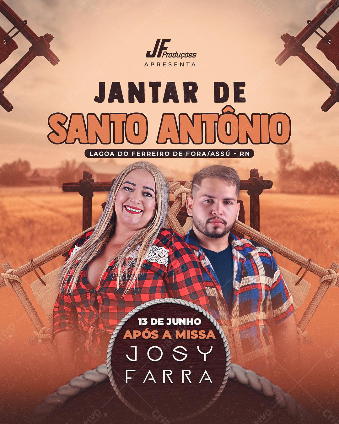 Flyer Jantar de Santo Antônio PSD Editável