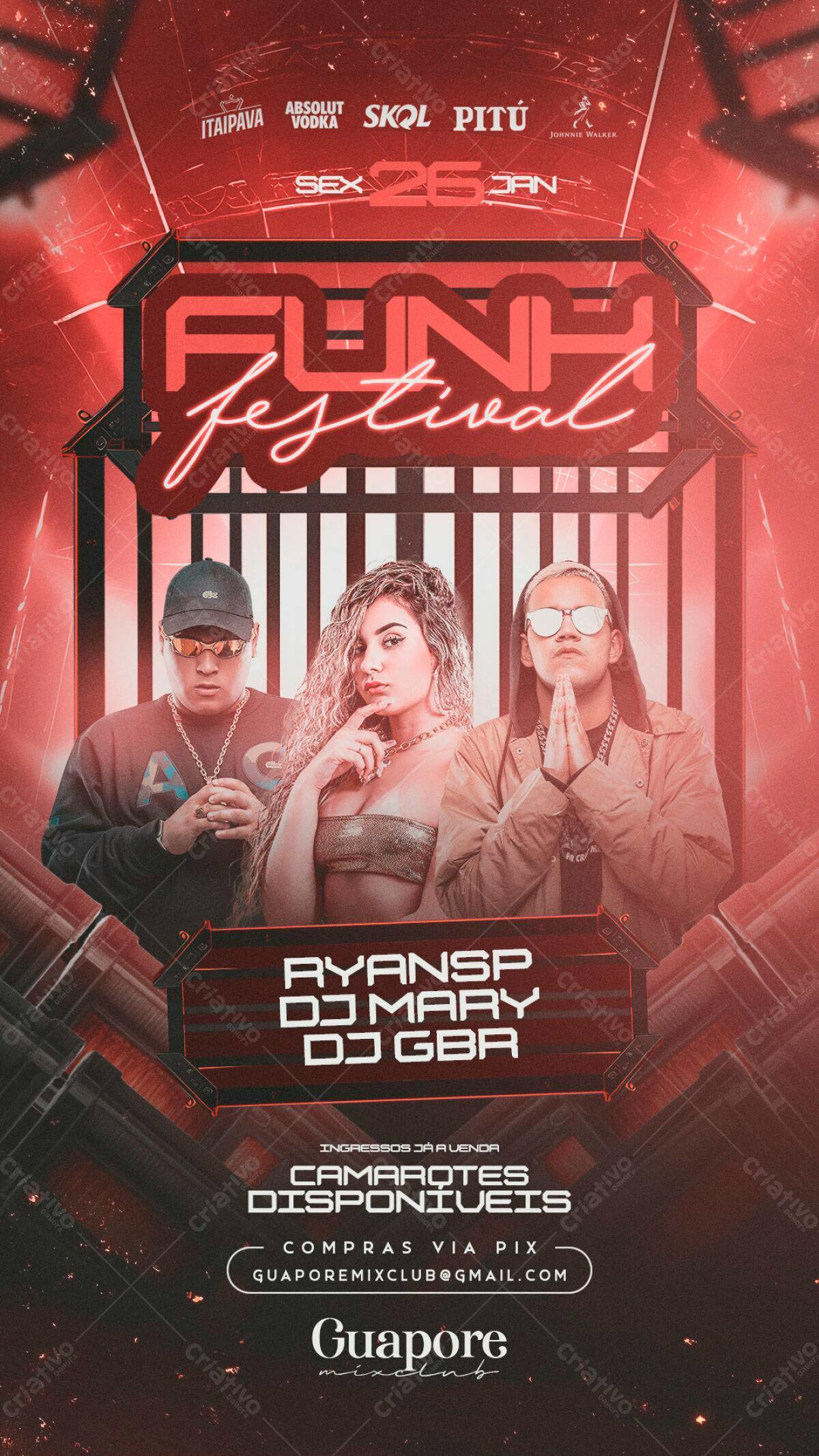 Flyer para Festival FUN2 PSD Editável