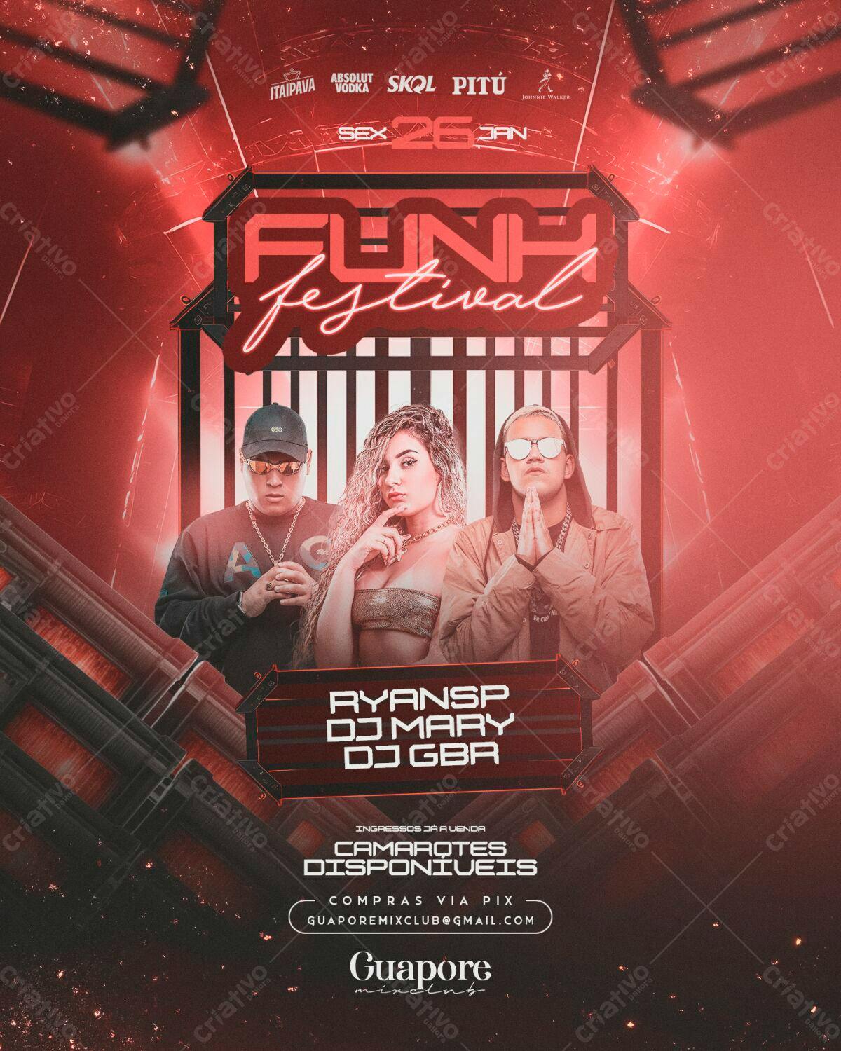 Flyer para Festival Funk PSD Editável
