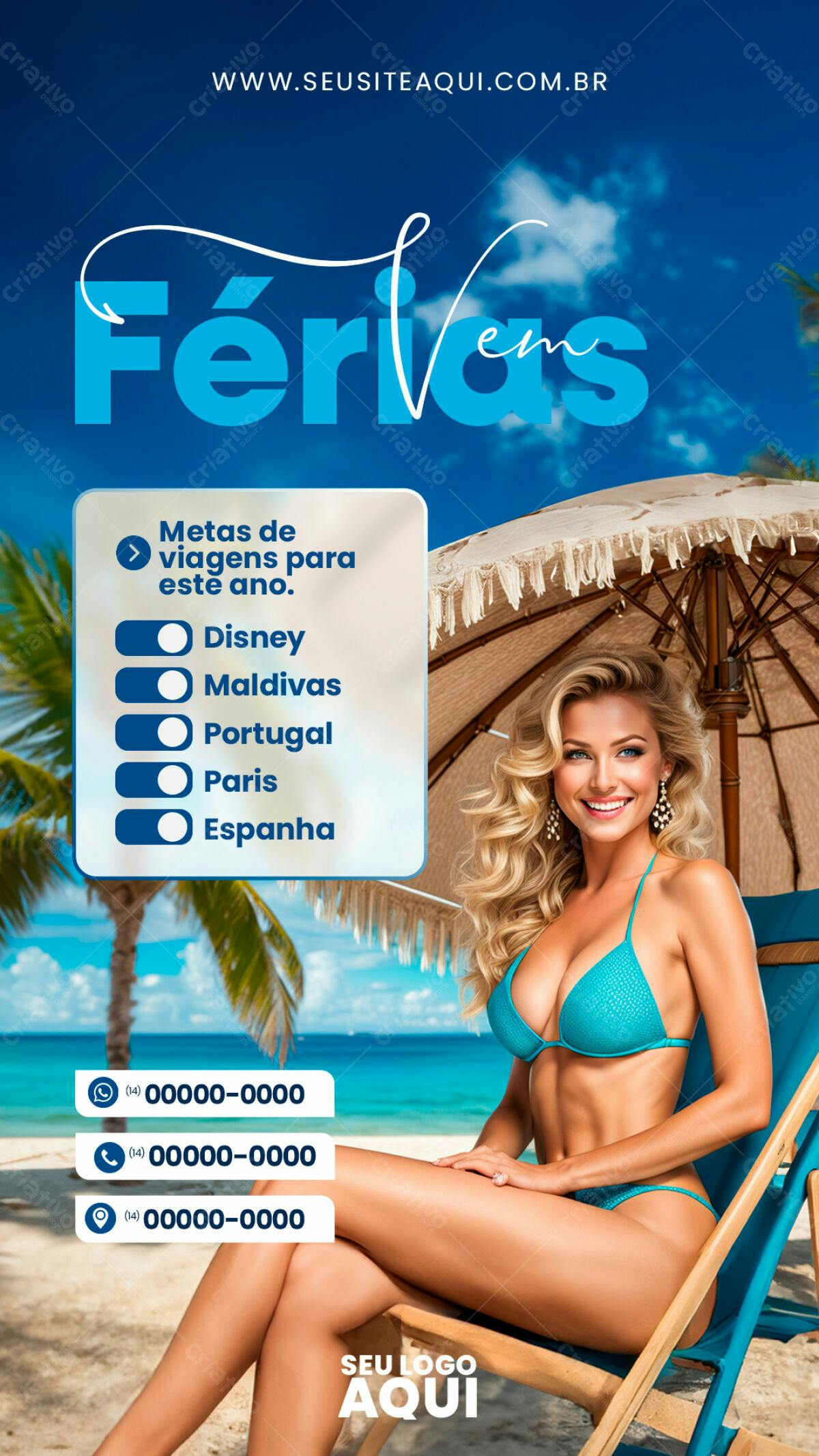 Flyer para Planejamento de Férias PSD Editável