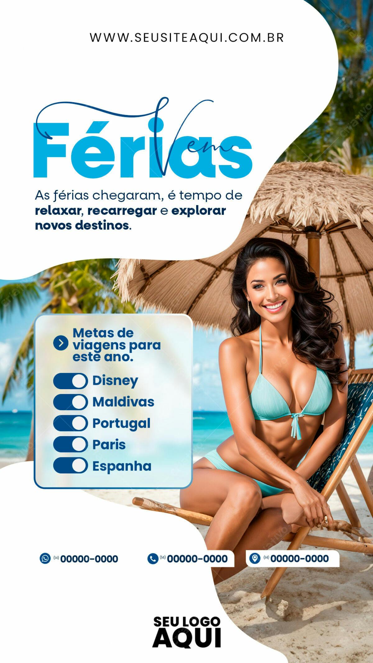 Flyer para Férias PSD Editável