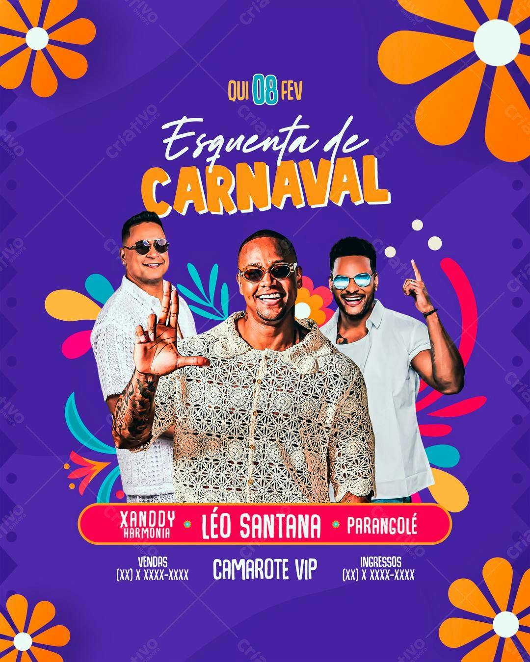Flyer Esquenta de Carnaval PSD Editável