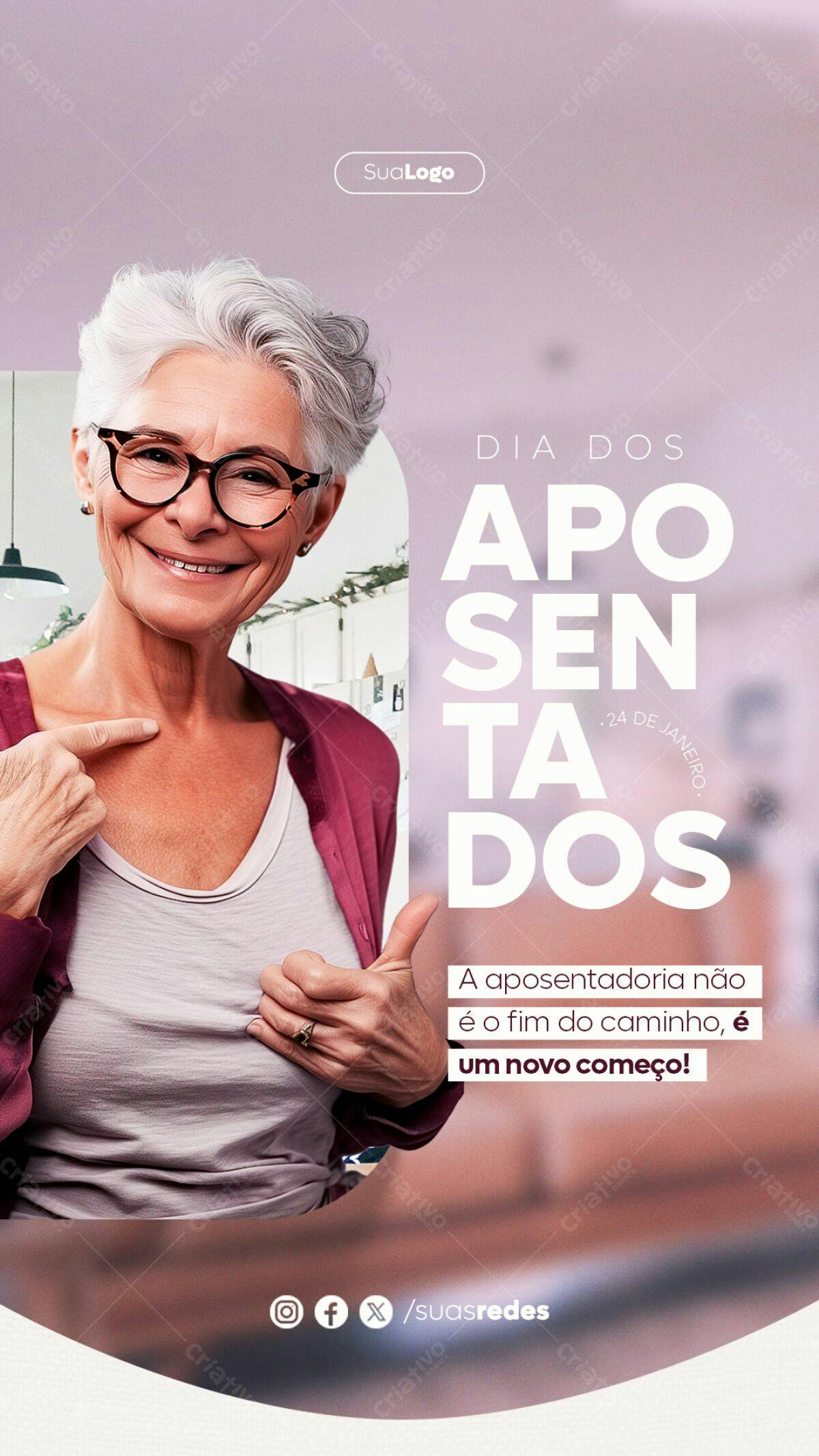 Flyer Dia dos Aposentados PSD Editável