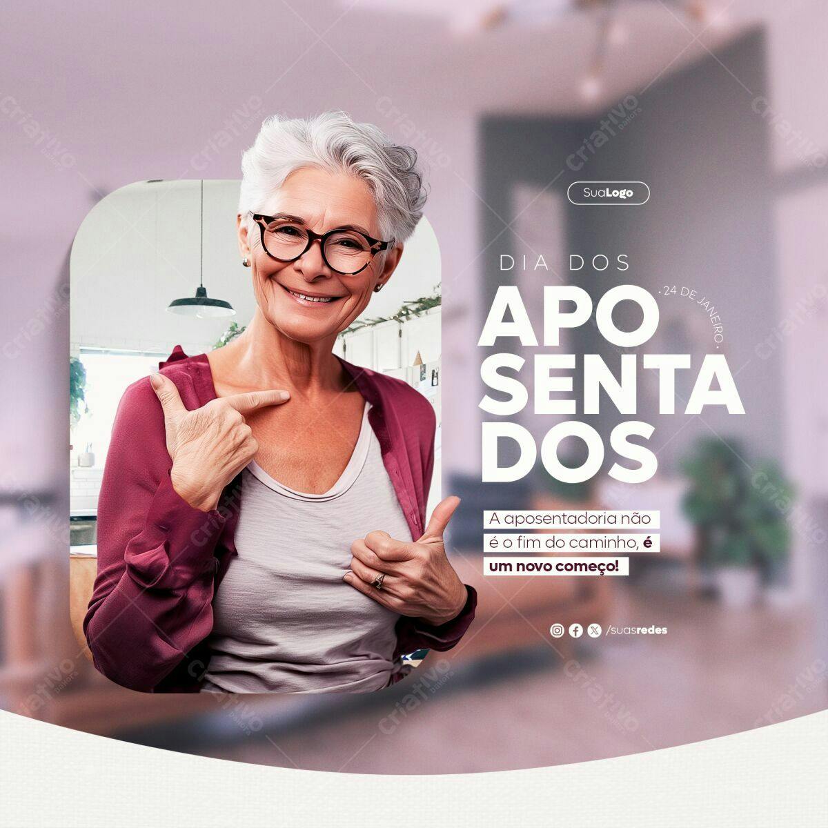 Postagem Dia dos Aposentados PSD Editável