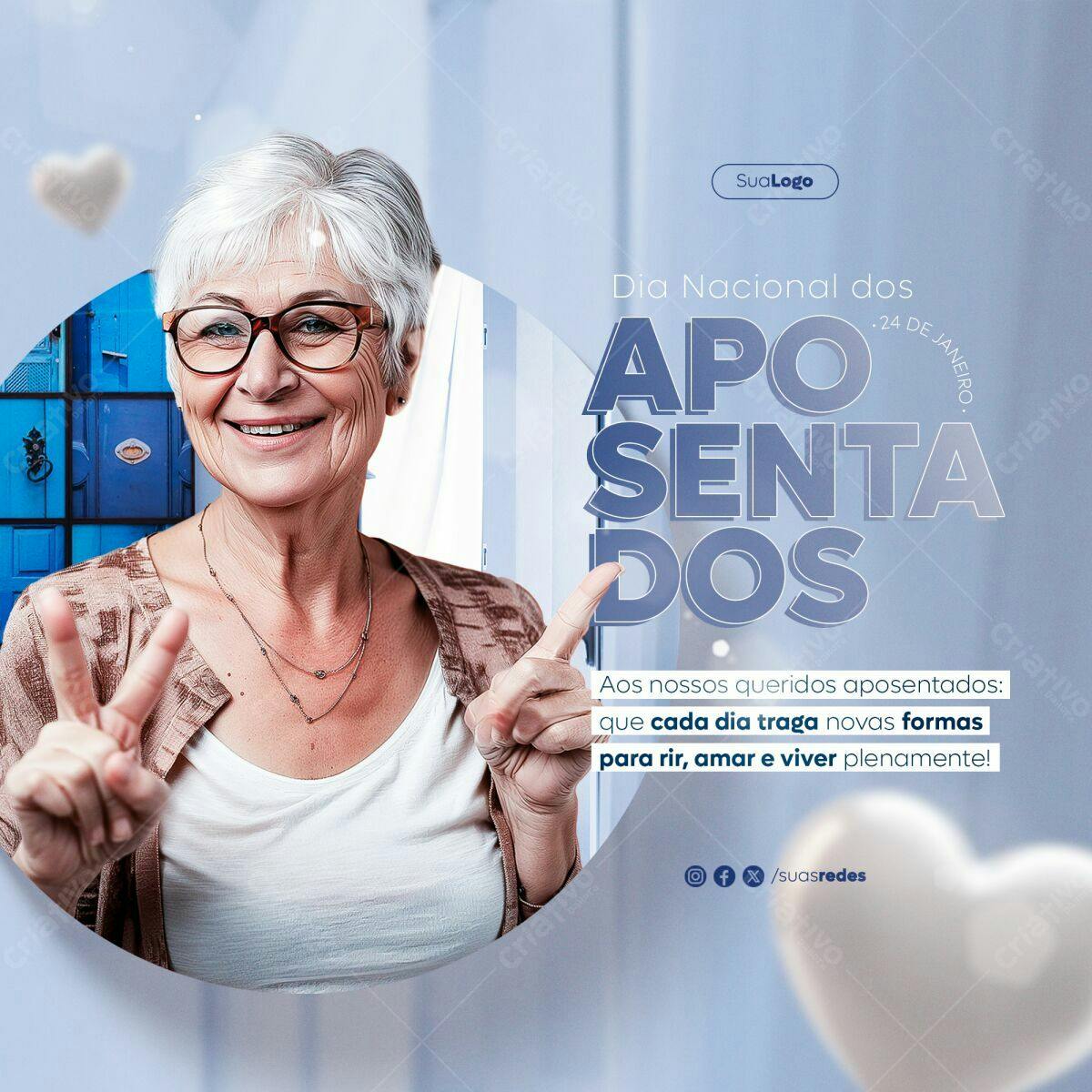 Postagem Dia Nacional dos Aposentados PSD Editável