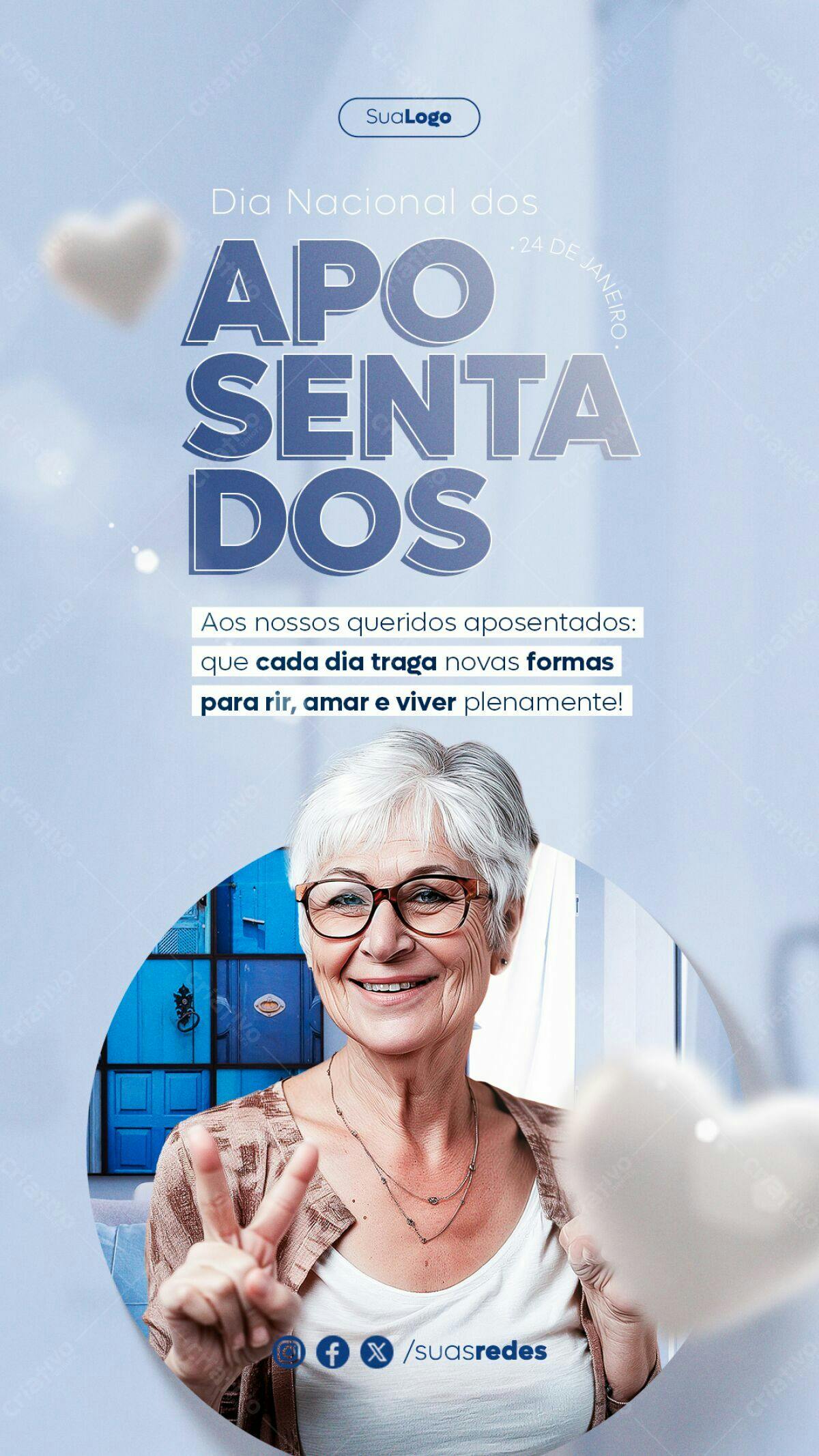 Flyer Dia Nacional dos Aposentados PSD Editável