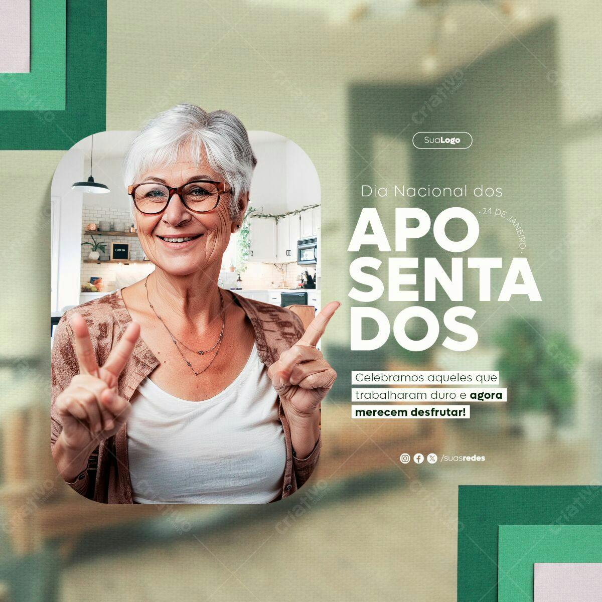 Post para o Dia Nacional dos Aposentados PSD Editável