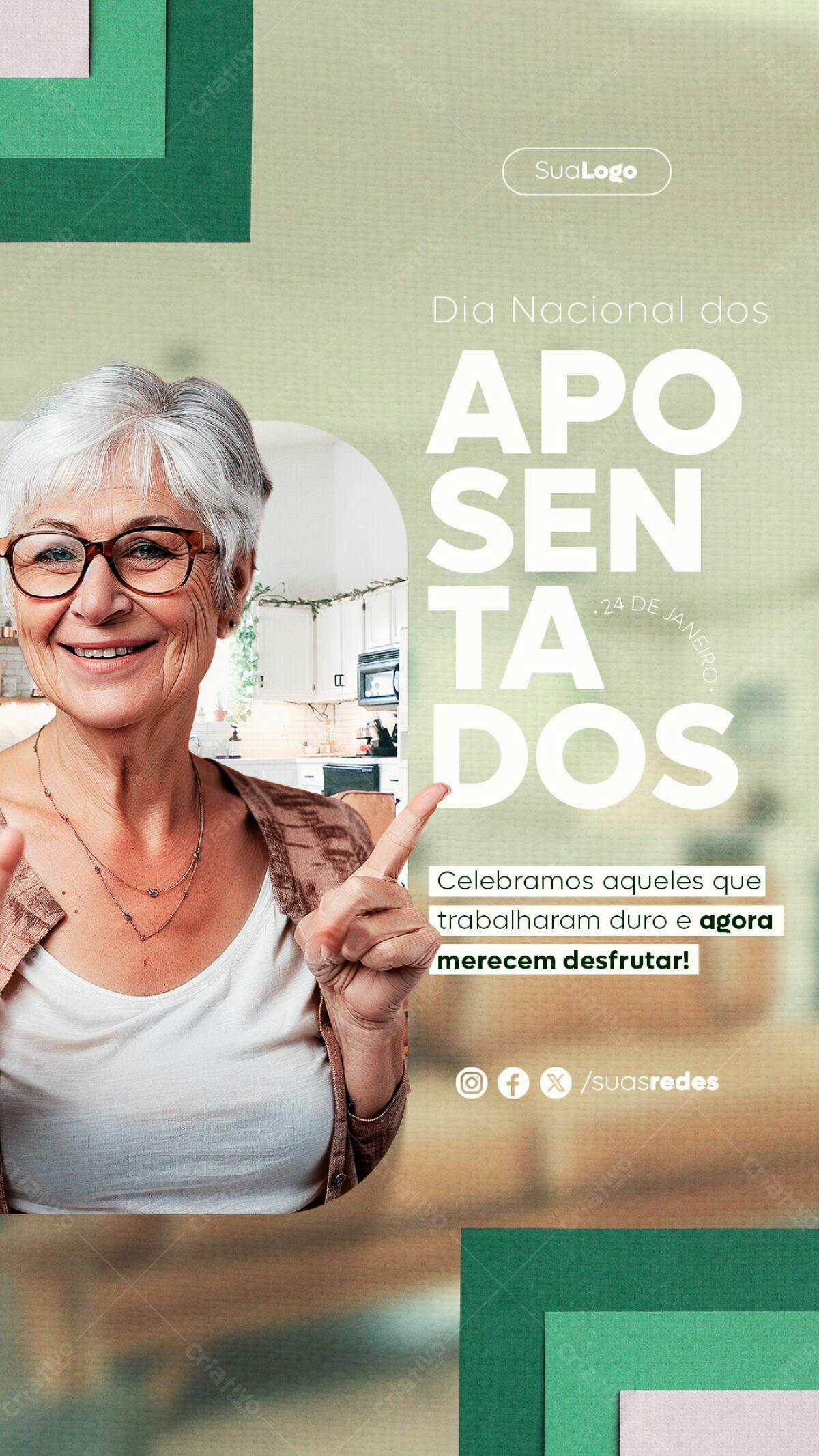 Flyer Dia Nacional dos Aposentados PSD Editável