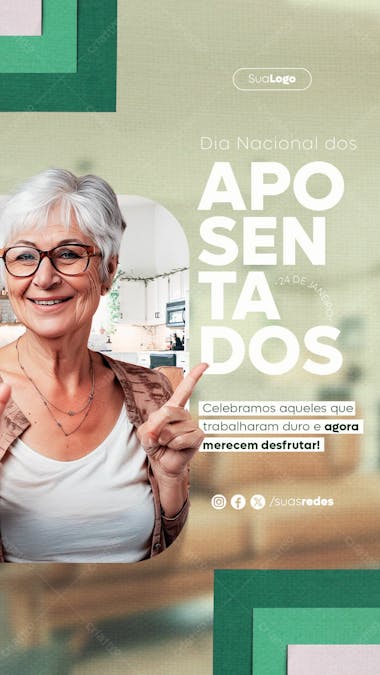 Celebramos aqueles que trabalharam duro dia nacional do aposentado story social media post