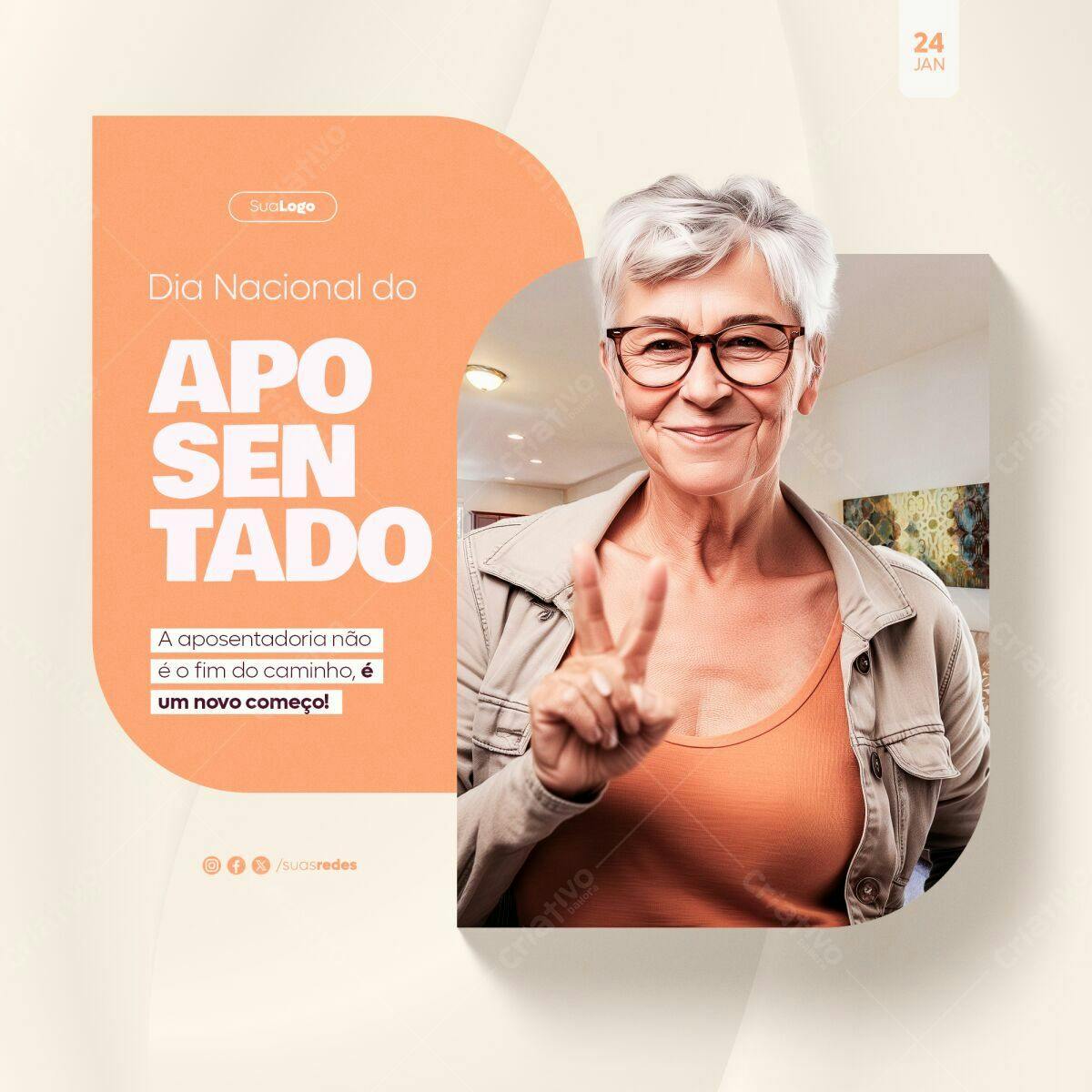 Flyer Dia Nacional do Aposentado PSD Editável