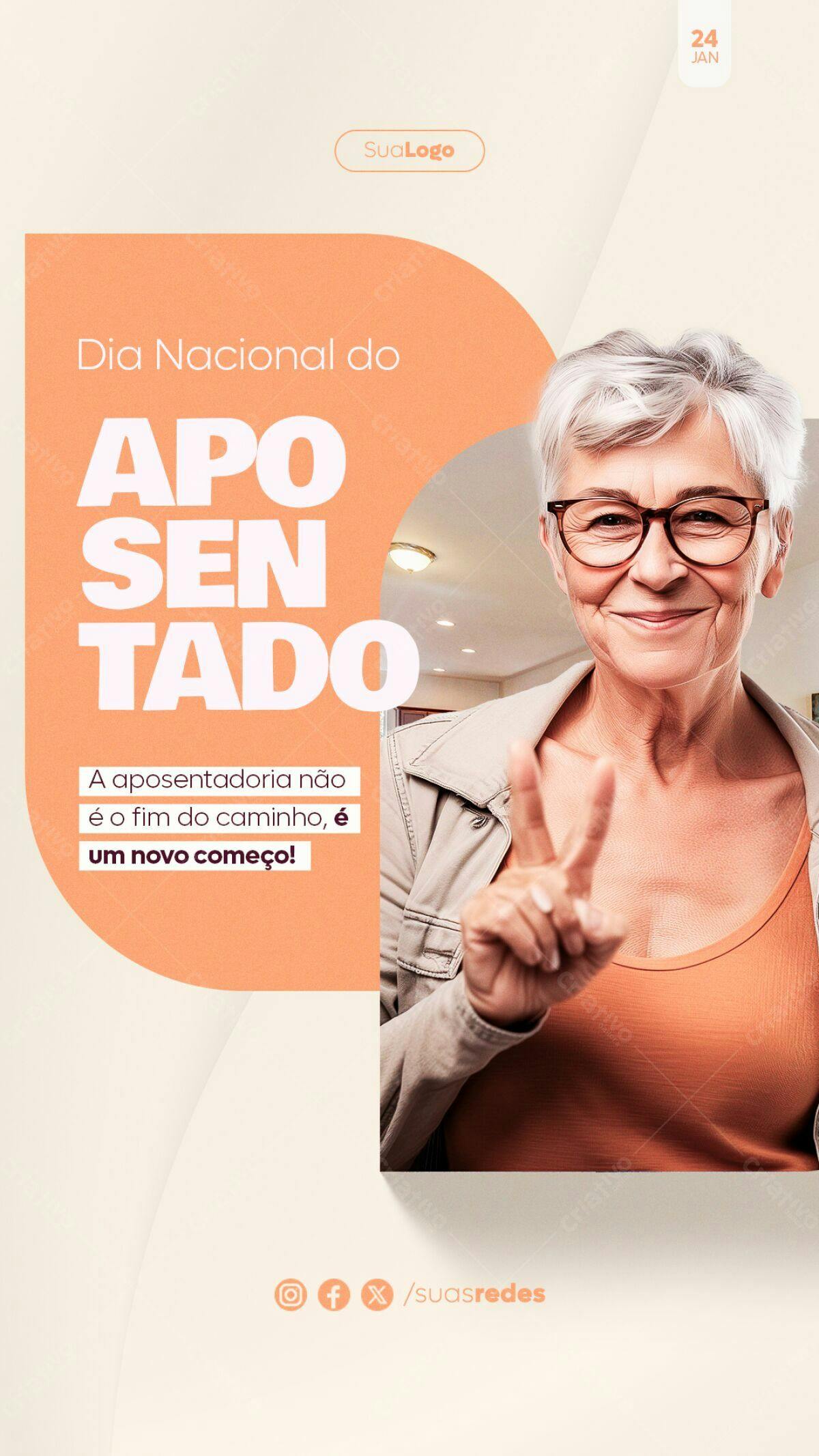 Flyer Dia Nacional do Aposentado PSD Editável