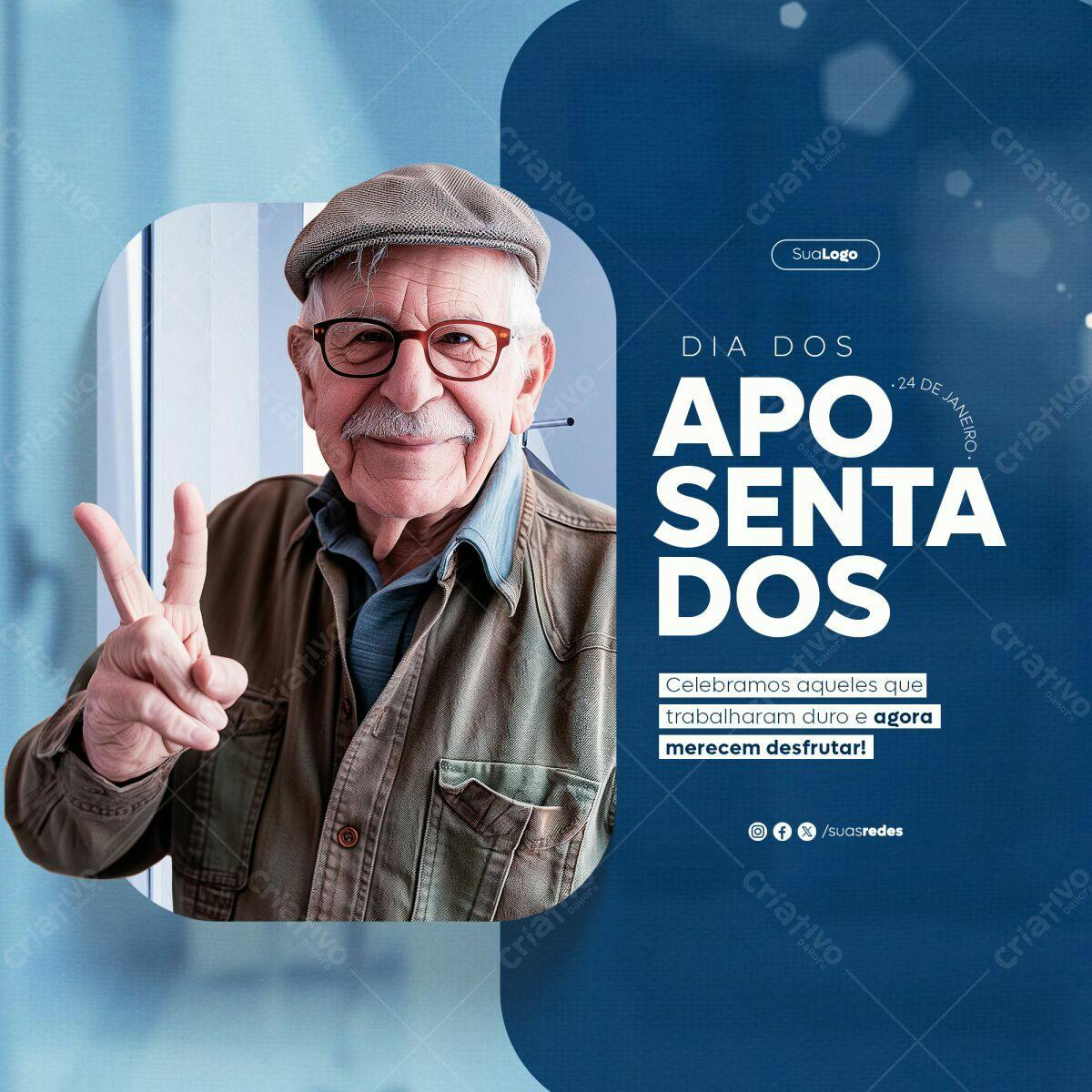 Postagem Dia dos Aposentados PSD Editável
