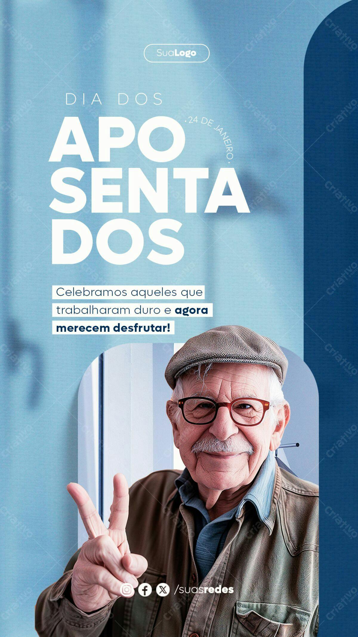 Flyer Dia dos Aposentados PSD Editável