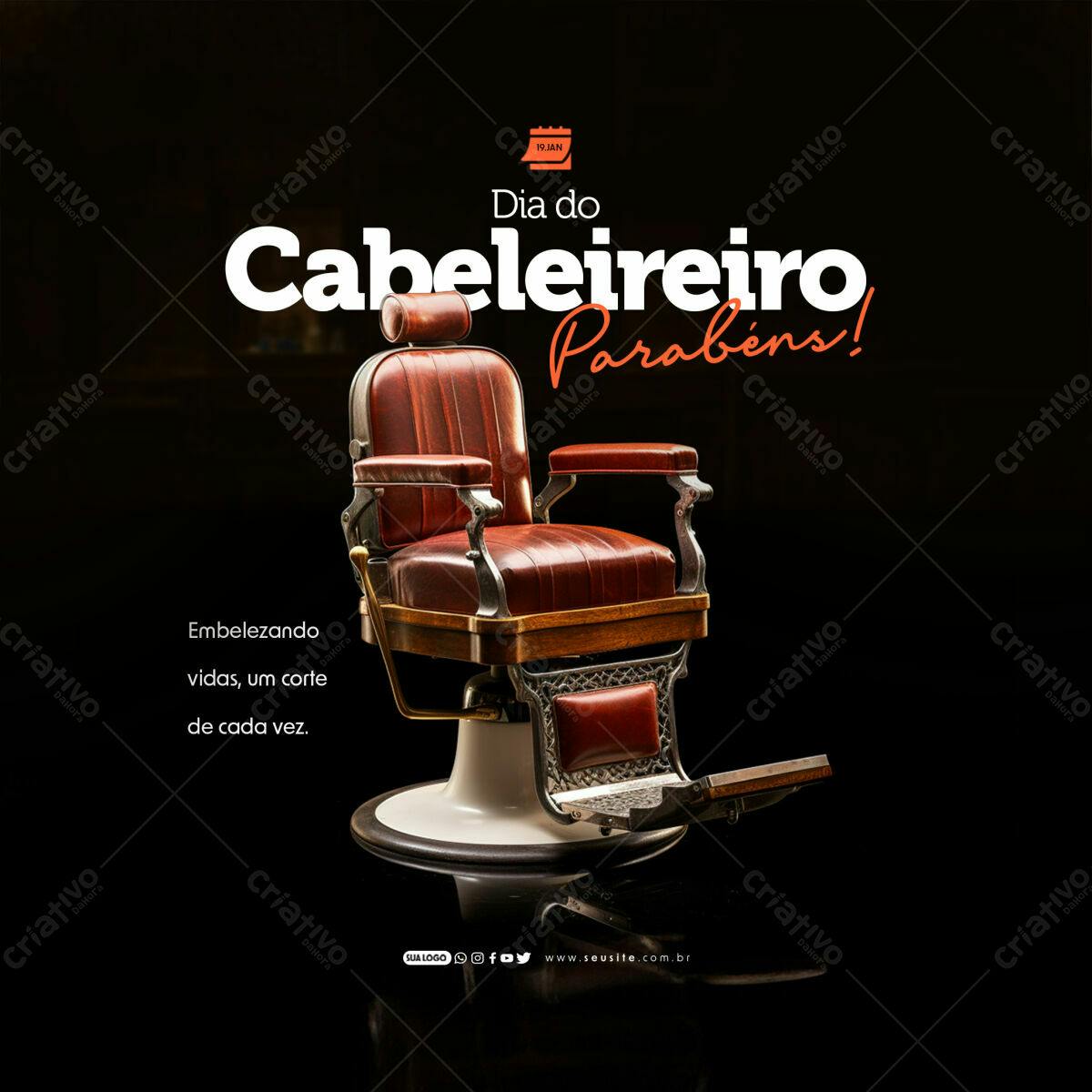 Post para Dia do Cabeleireiro PSD Editável