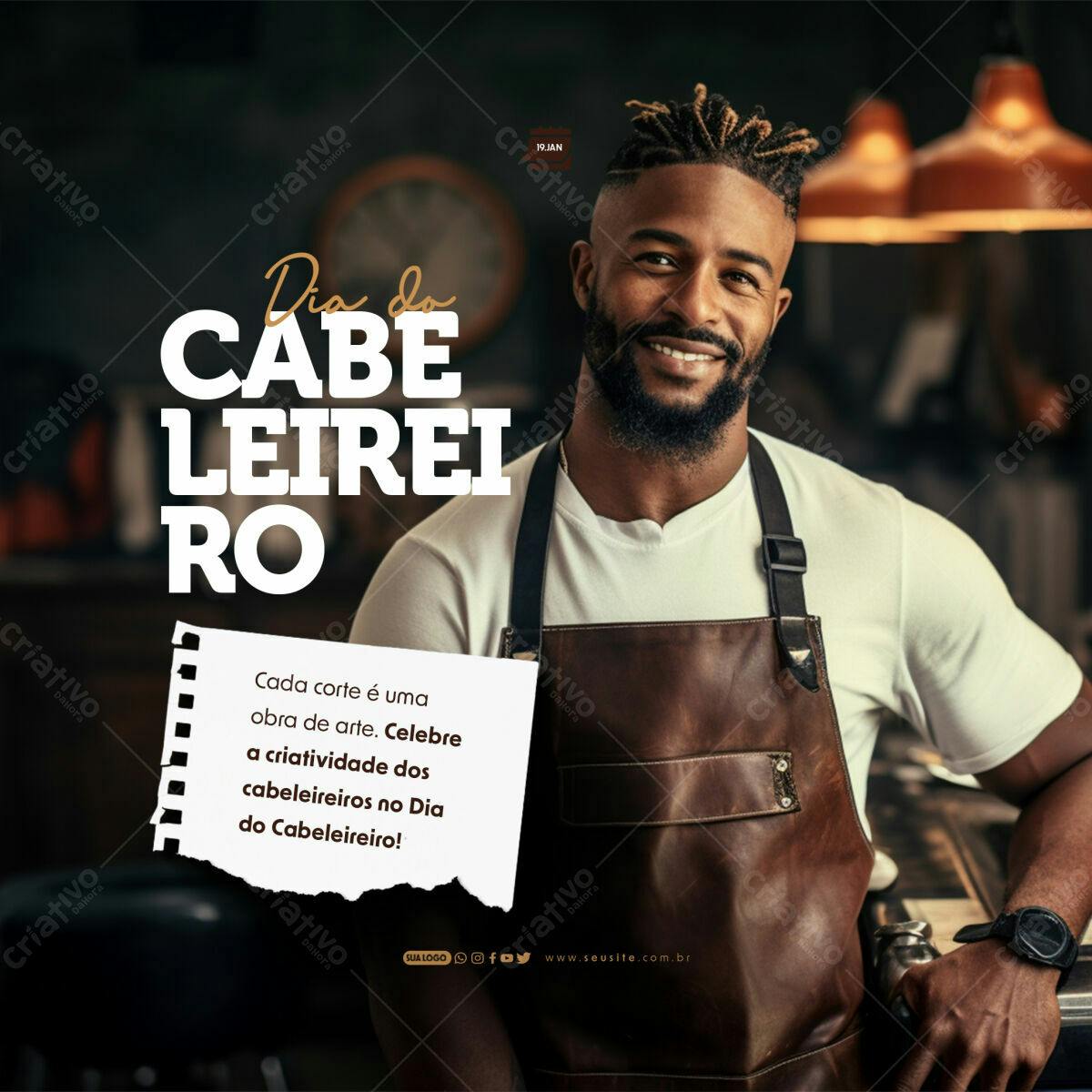 Post para o Dia do Cabeleireiro PSD Editável