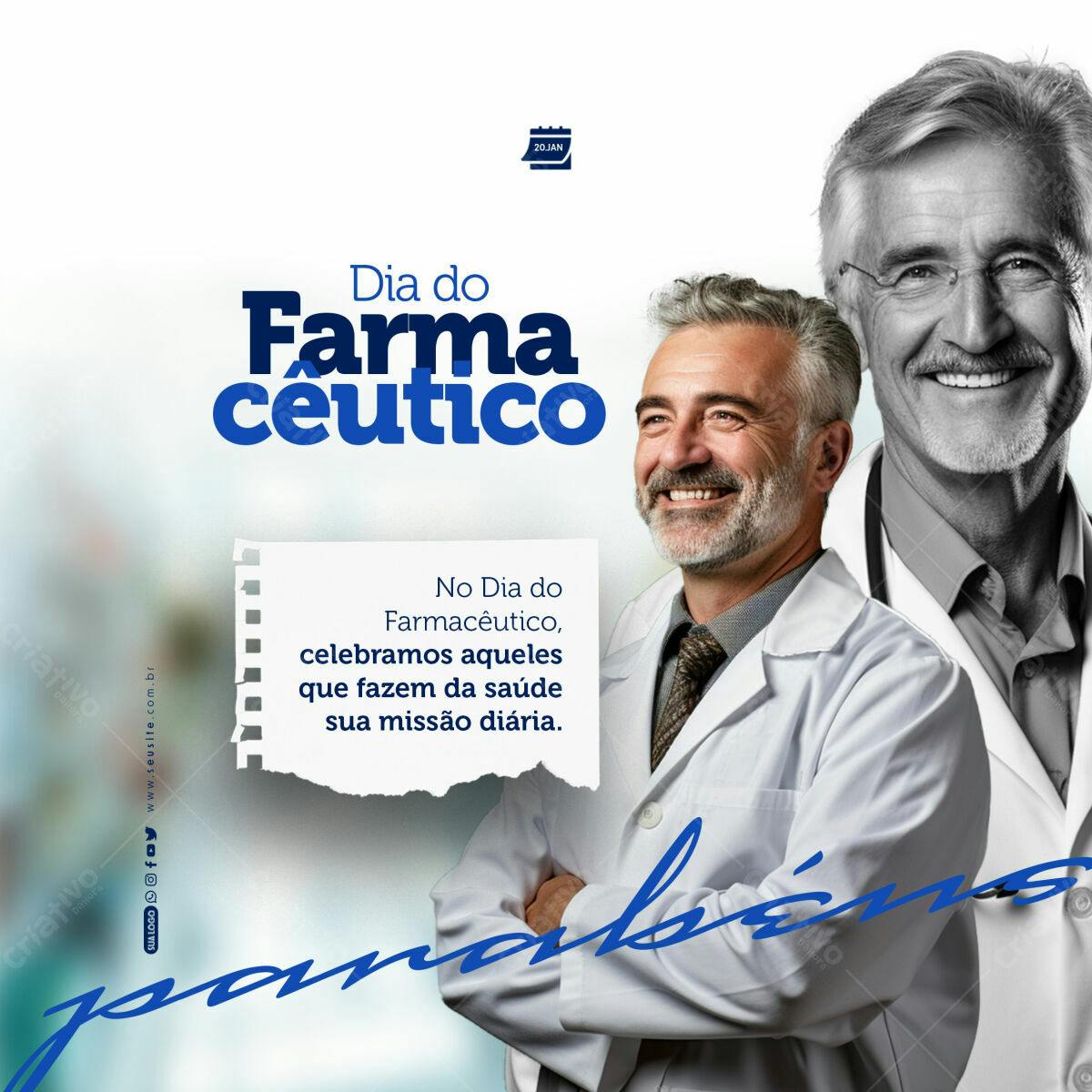 Post para Dia do Farmacêutico PSD Editável